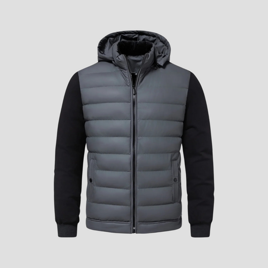 Herren Hybrid-Winterjacke Mit Kapuze