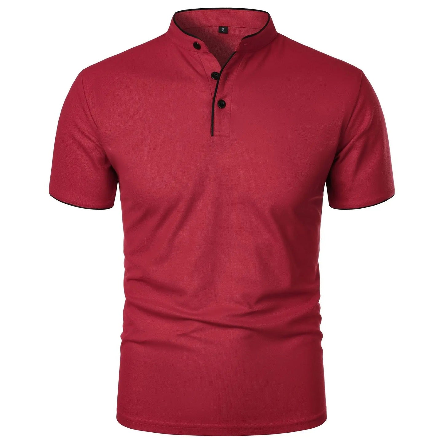 Poloshirt für Herren mit Stehkragen im Mandarin-Stil
