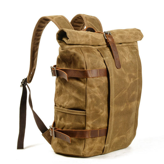 Robuster Canvas-Rucksack für Herren mit Rolltop