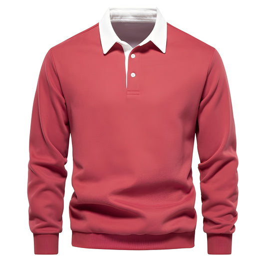 Langarm-Poloshirt für Herren mit Umlegekragen