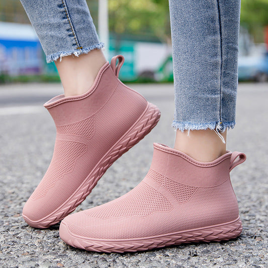 Damen-Gummistiefel mit hohem Schaft für regnerische Tage