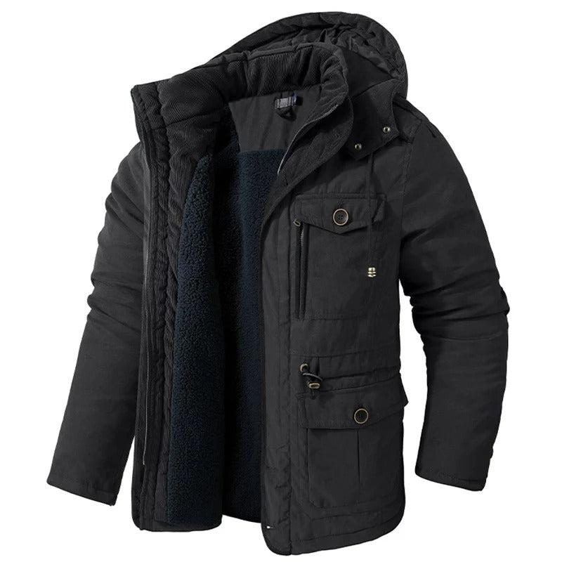 Outdoorjacke für Herren mit Fleecefutter und Kapuze