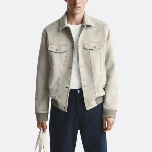 Bikerjacke für Herren mit asymmetrischem Reißverschluss