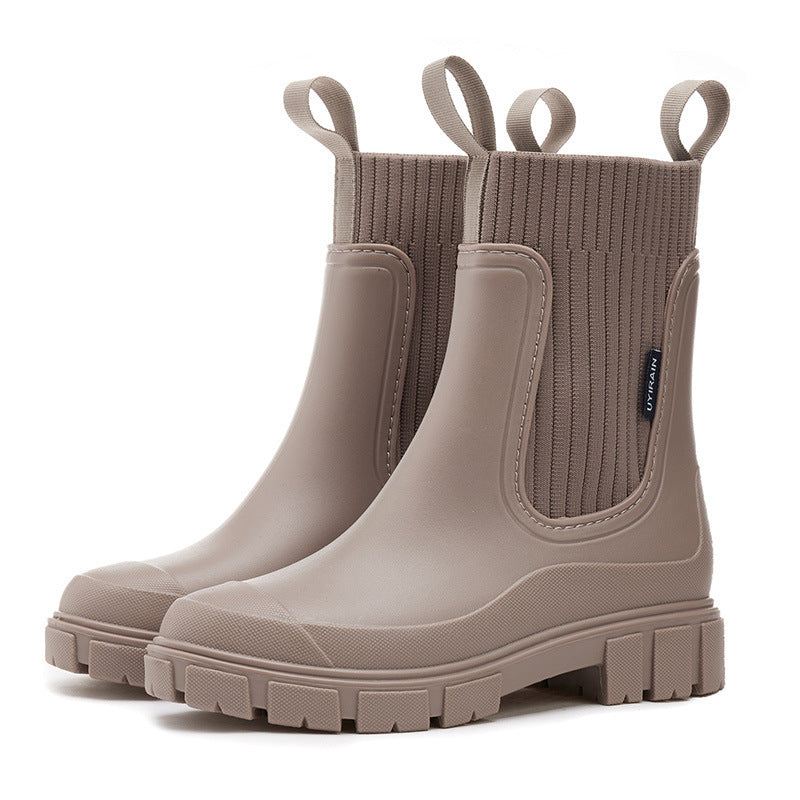 Women's Rubber Boots with Non-Slip Sole for Rainy Weather