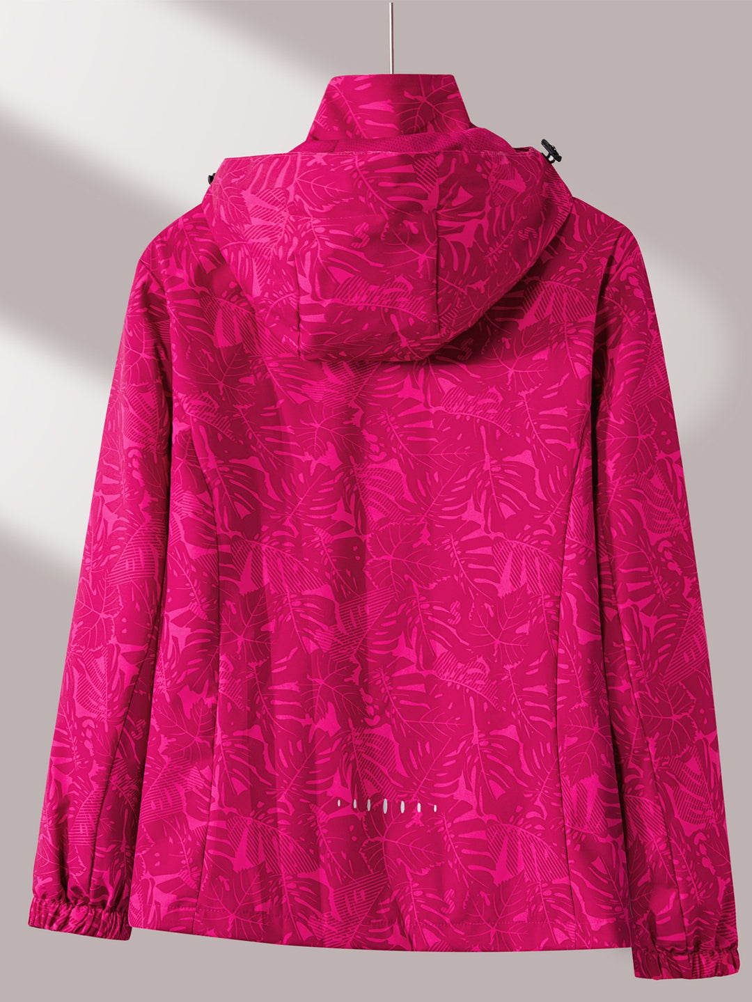 Camouflage outdoor jacket with detachable hood for women