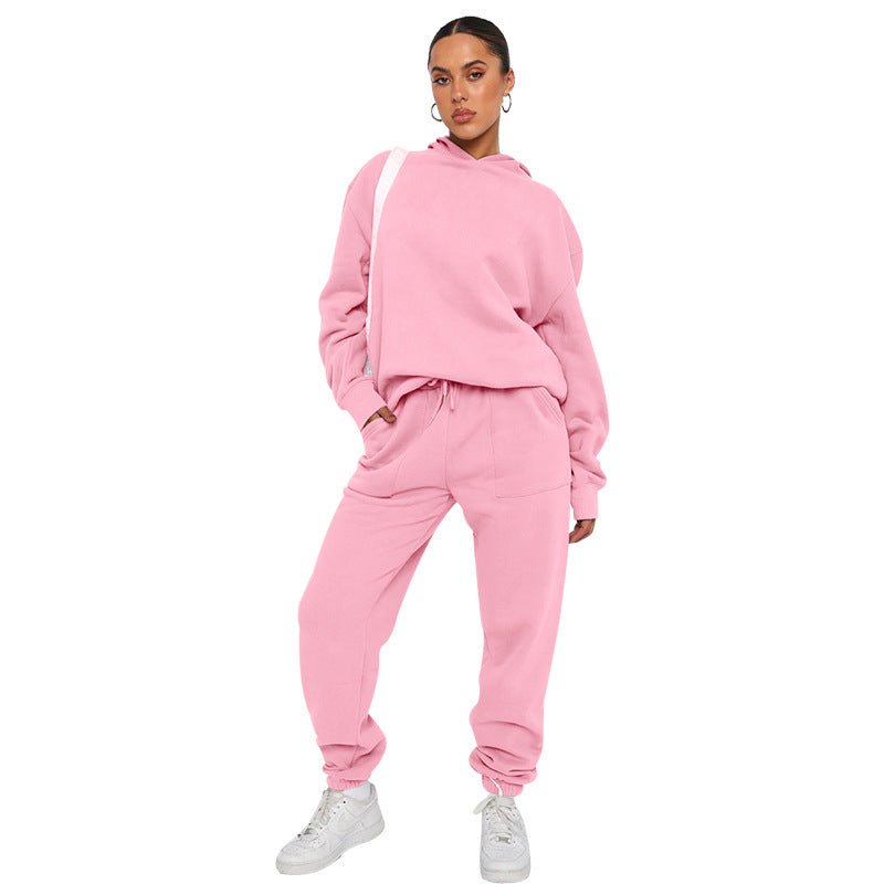 Women's Jogging Set with Hood in Casual Style 