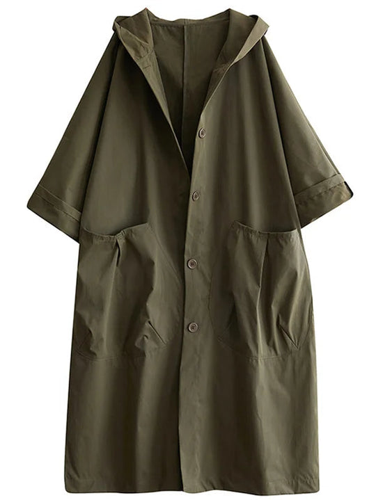 Women's Long Coat with Weatherproof Design