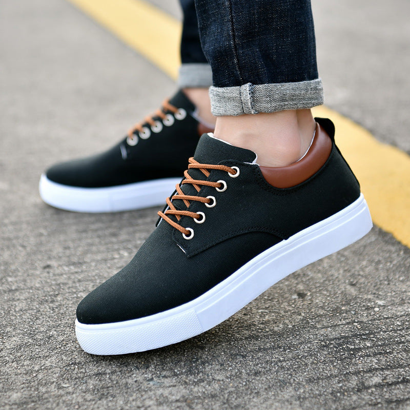 Herren Canvas Sneaker Mit Rahmengenähter Sohle