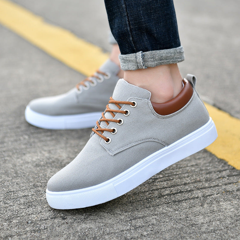 Herren Canvas Sneaker Mit Rahmengenähter Sohle
