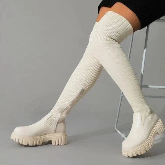 Detailansicht des elastischen Schafts am Stretch-Stiefel