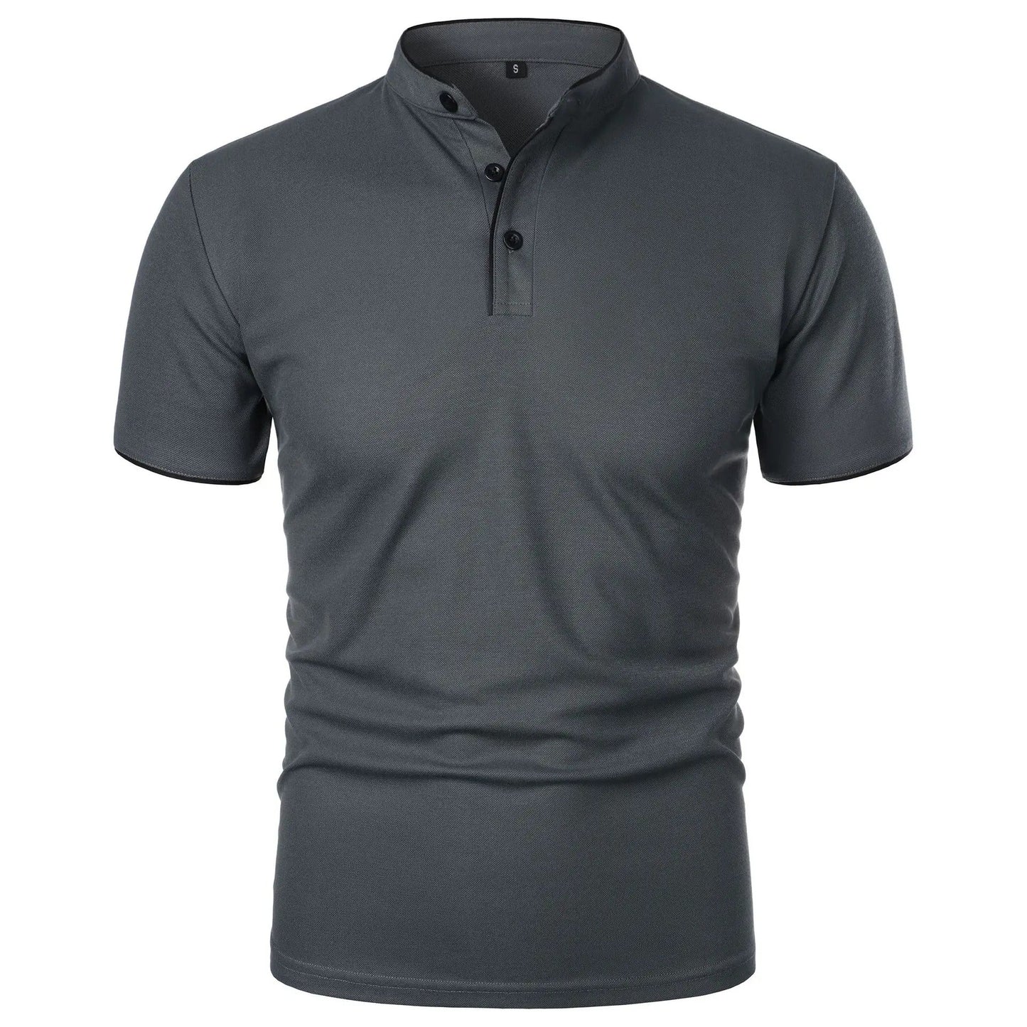 Poloshirt für Herren mit Stehkragen im Mandarin-Stil