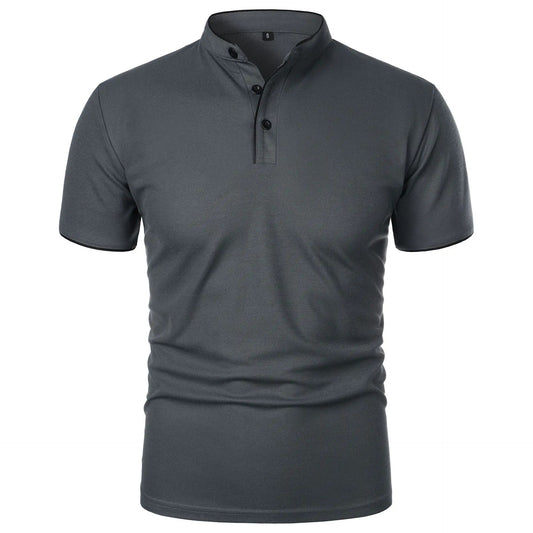 Poloshirt für Herren mit Stehkragen im Mandarin-Stil