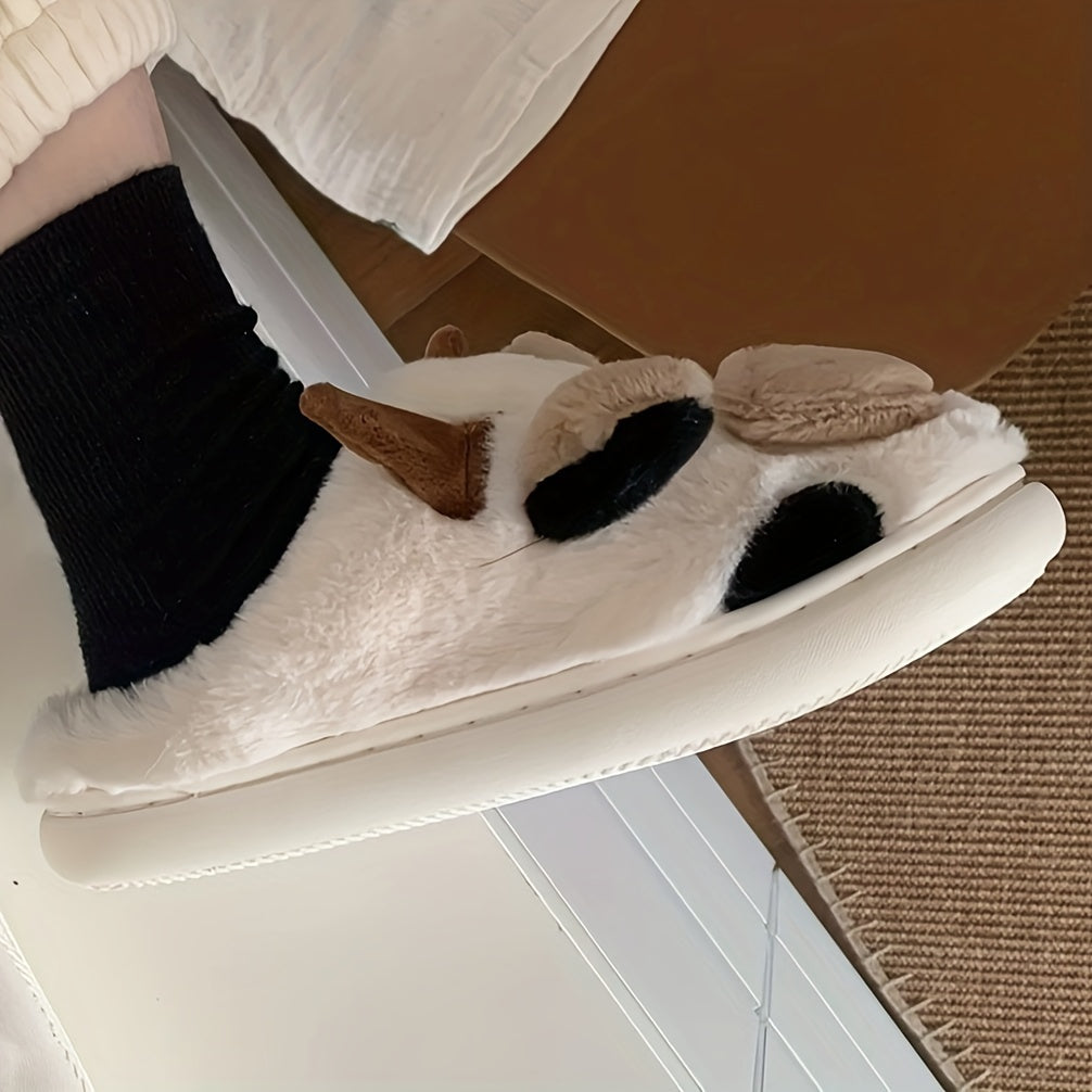 Cozy cow-design slippers for women