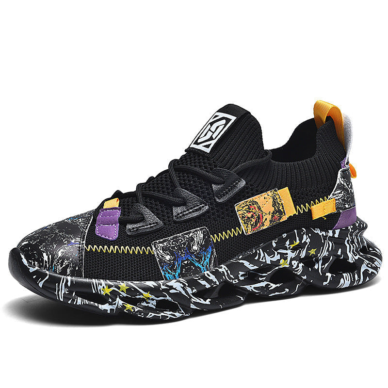 Men's printed upper trainers, inner side view