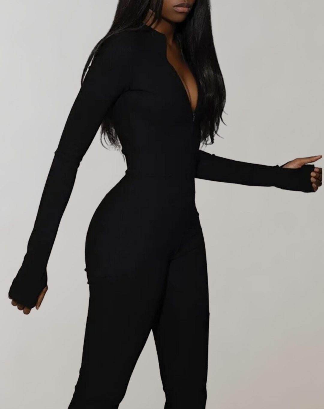 Women's Bodycon Jumpsuit with Zipper