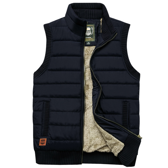 Men's Fleece Bodywarmer with Stand-Up Collar 