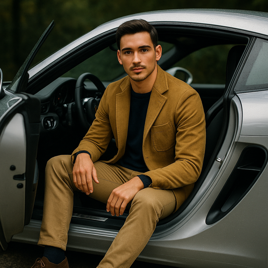 Men's Blazer Style Windbreaker with Pockets 