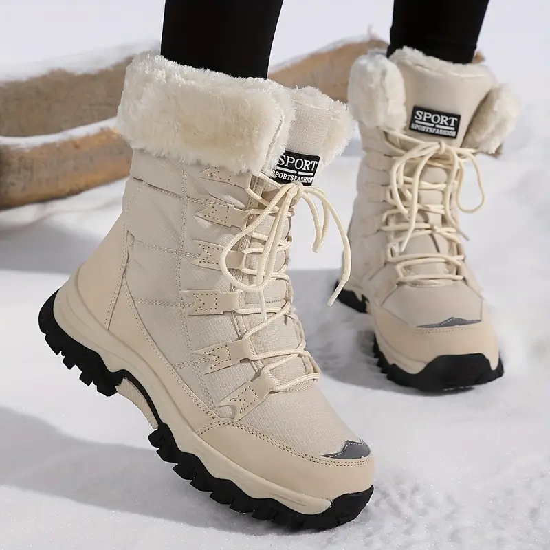 Women's winter shoes with high shaft and profiled sole
