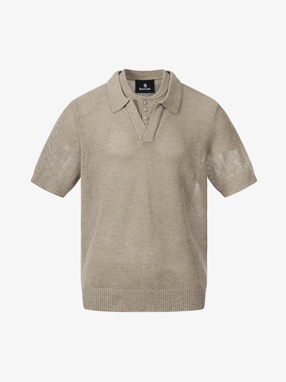 Poloshirt für Herren mit durchbrochener Netzstruktur