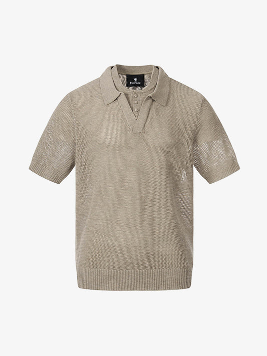 Poloshirt für Herren mit durchbrochener Netzstruktur