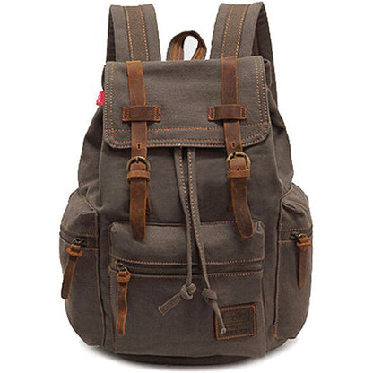 Canvas-Rucksack im Vintage-Stil mit Überschlagklappe
