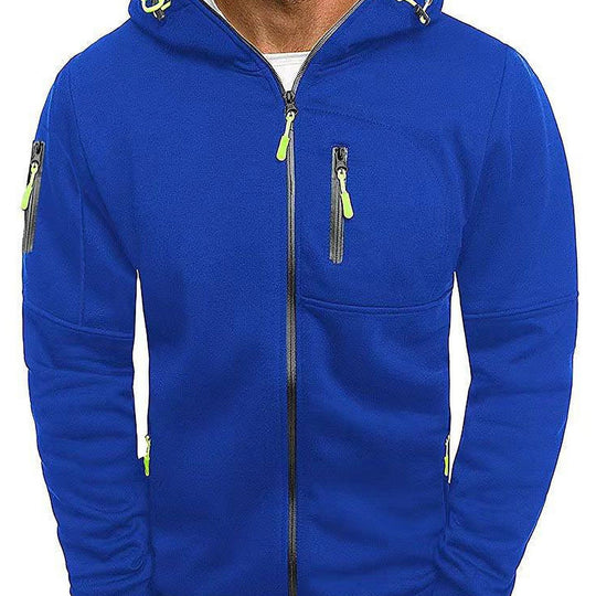 Men's sporty zip-up hooded jacket