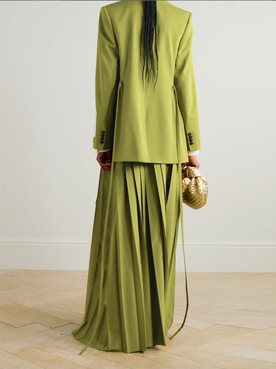 Women's Blazer with Floral Embroidery and Streamer Details