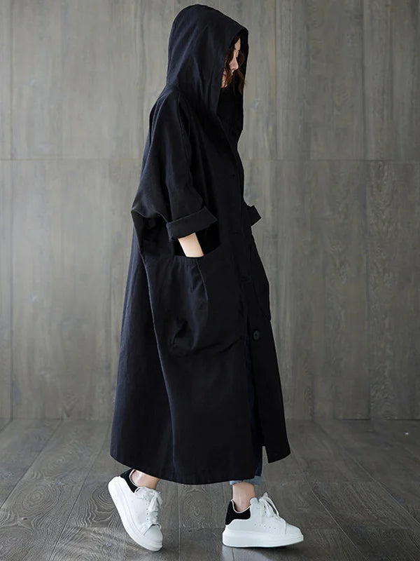 Women's Long Coat with Weatherproof Design