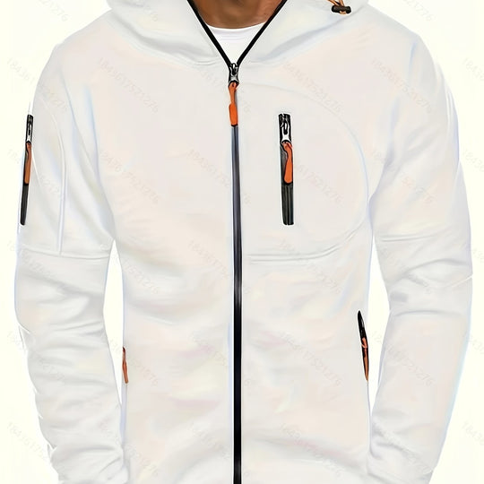 Men's sporty zip-up hooded jacket