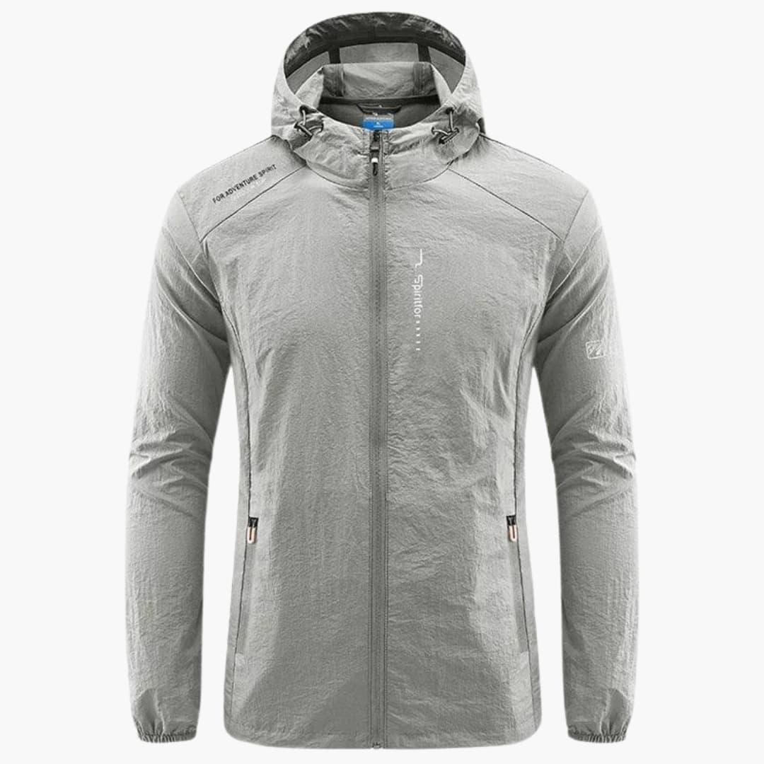 Men's Windbreaker with Hood and Zipper Pockets