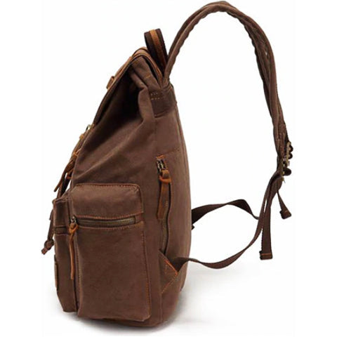 Canvas-Rucksack im Vintage-Stil mit Überschlagklappe