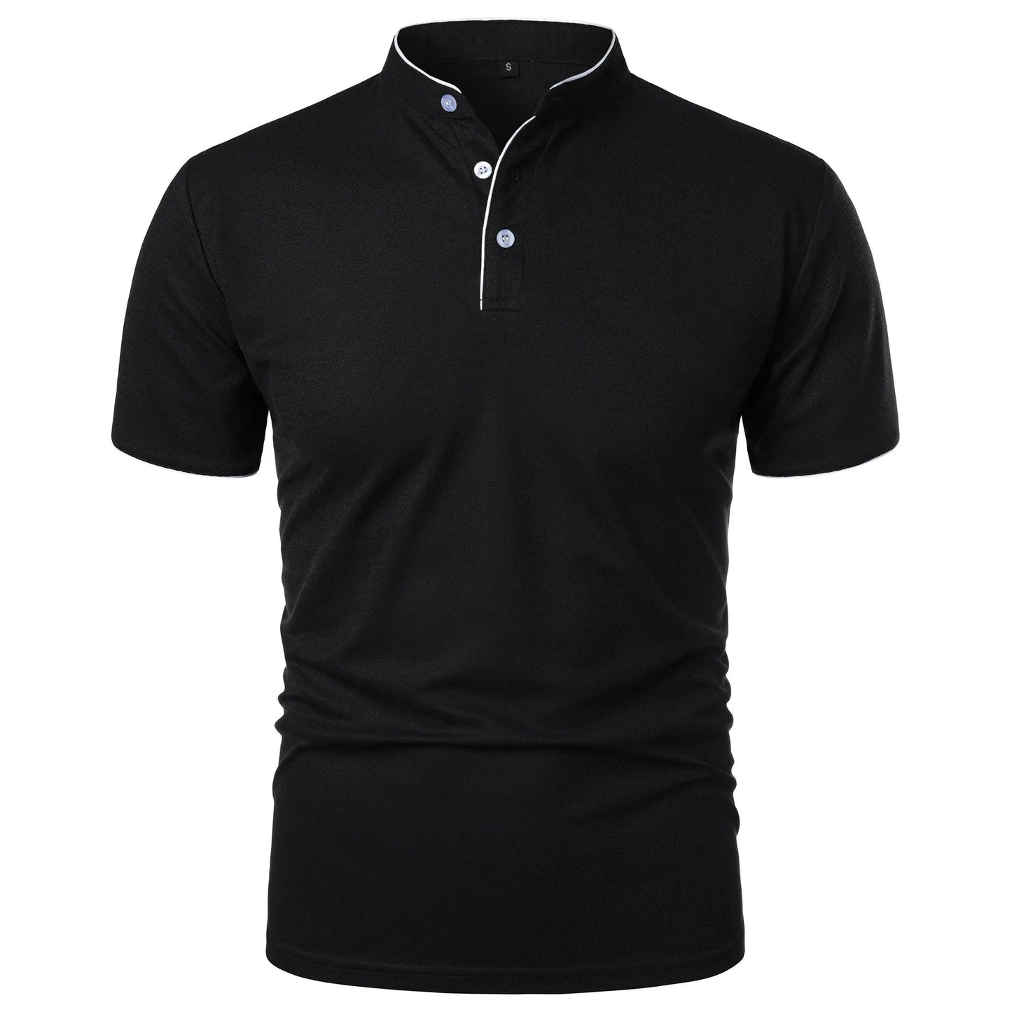 Poloshirt für Herren mit Stehkragen im Mandarin-Stil