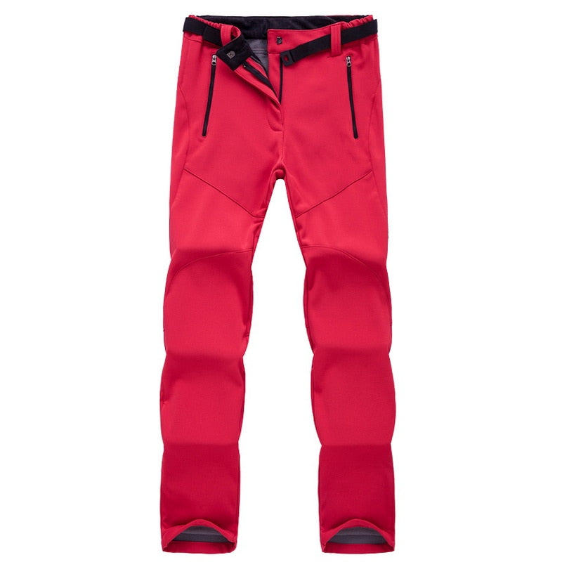 Women's hiking trousers with elastic leg cuffs