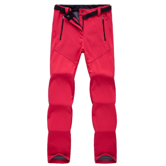 Women's hiking trousers with elastic leg cuffs