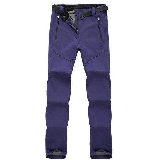 Women's hiking trousers with elastic leg cuffs