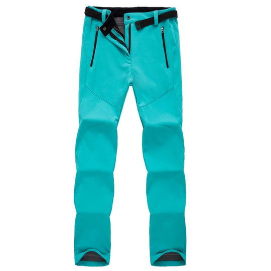 Women's hiking trousers with elastic leg cuffs