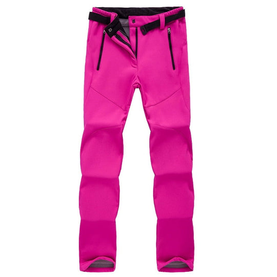 Women's hiking trousers with elastic leg cuffs