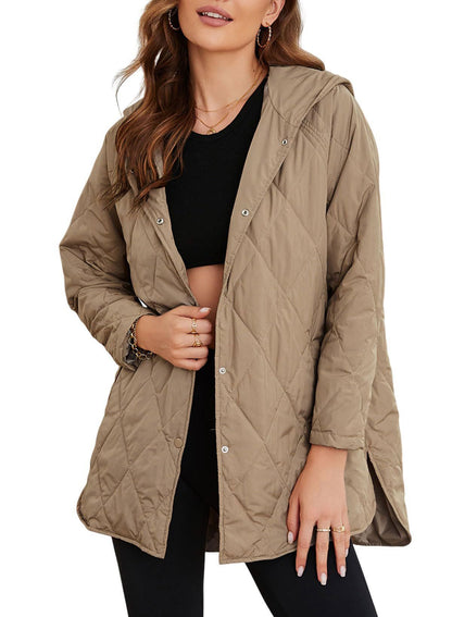 Gefütterte Steppjacke mit Kapuze für Damen