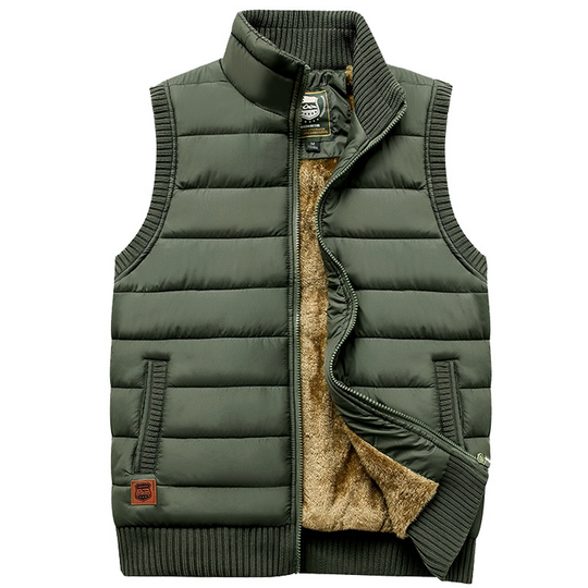 Men's Fleece Bodywarmer with Stand-Up Collar 