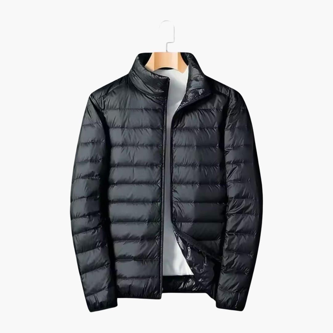 Men's winter jacket with down filling and weatherproof design
