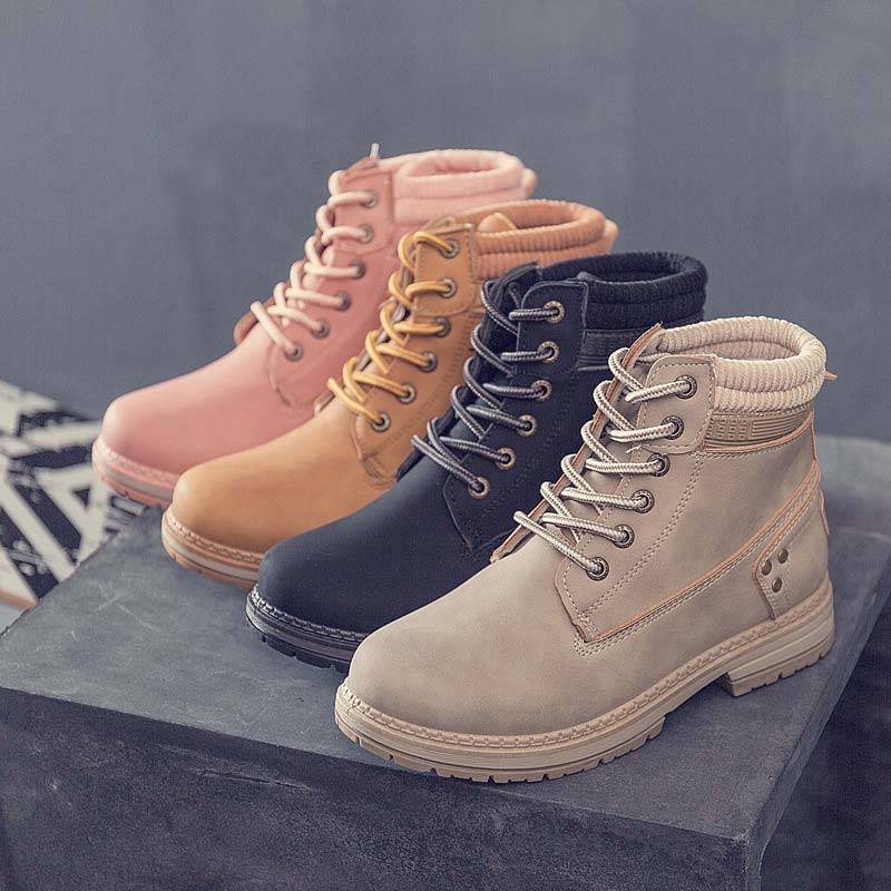 Women's Boots with Sneaker Design and Plush Lining 