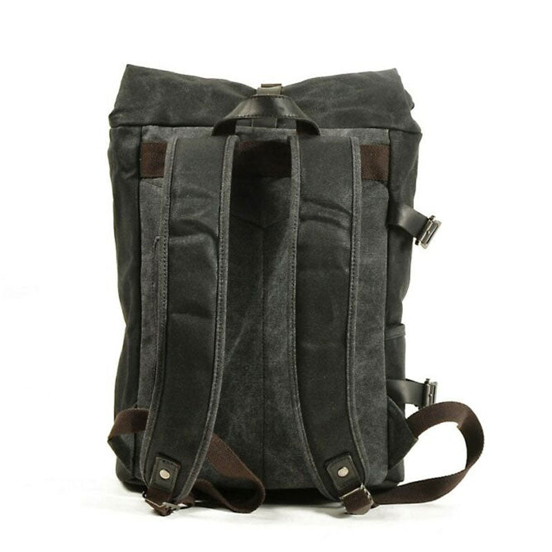Robuster Canvas-Rucksack für Herren mit Rolltop