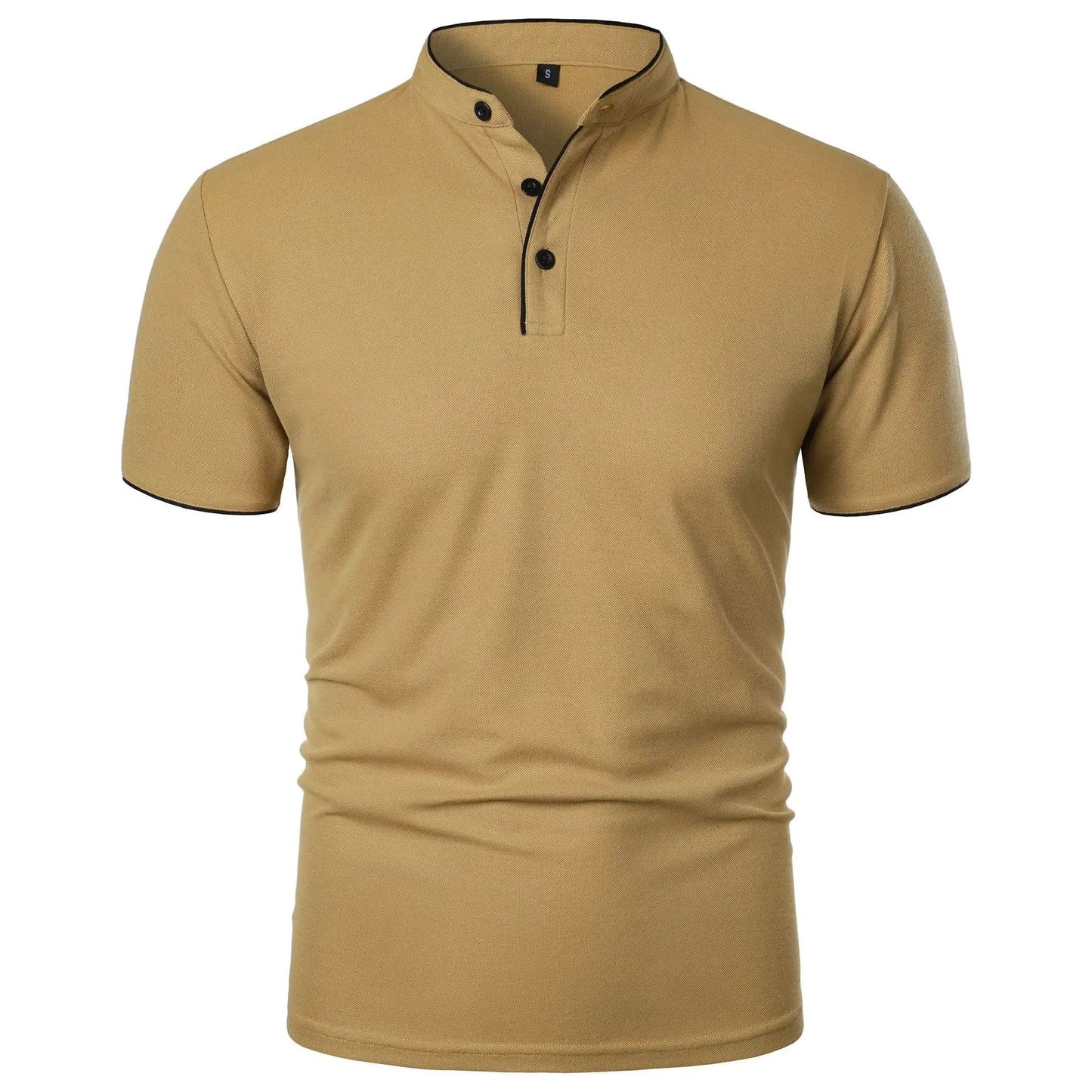 Poloshirt für Herren mit Stehkragen im Mandarin-Stil