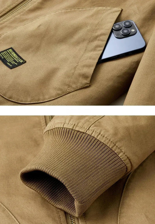 Men's flight jacket with sherpa lining