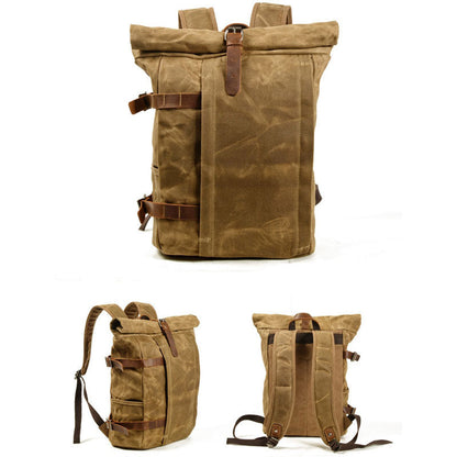 Robuster Canvas-Rucksack für Herren mit Rolltop