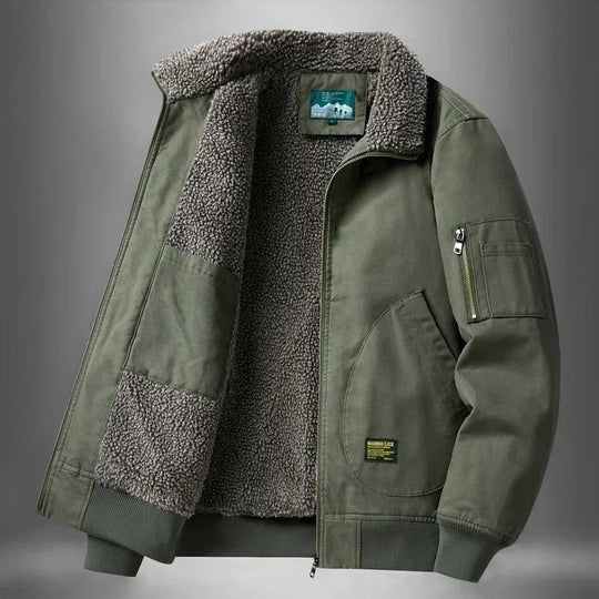Men's flight jacket with sherpa lining