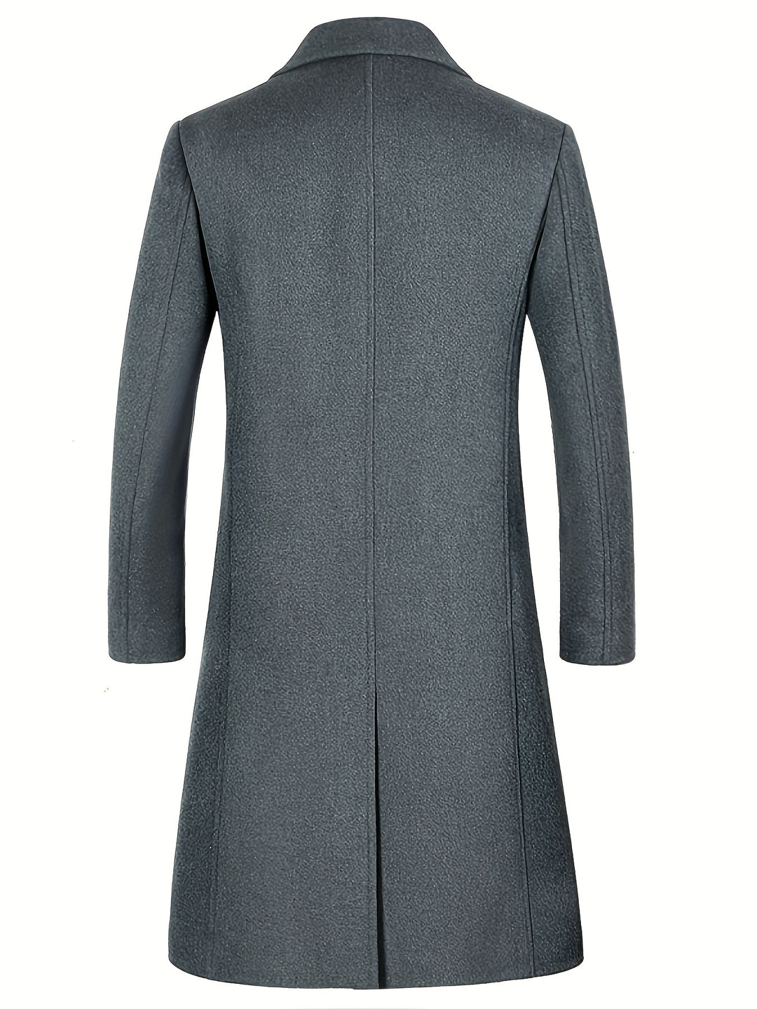 Long coat with lapel collar and button placket for men
