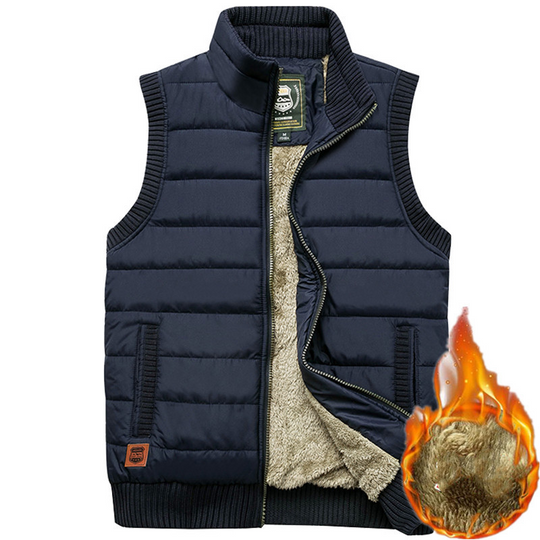 Men's Fleece Bodywarmer with Stand-Up Collar 