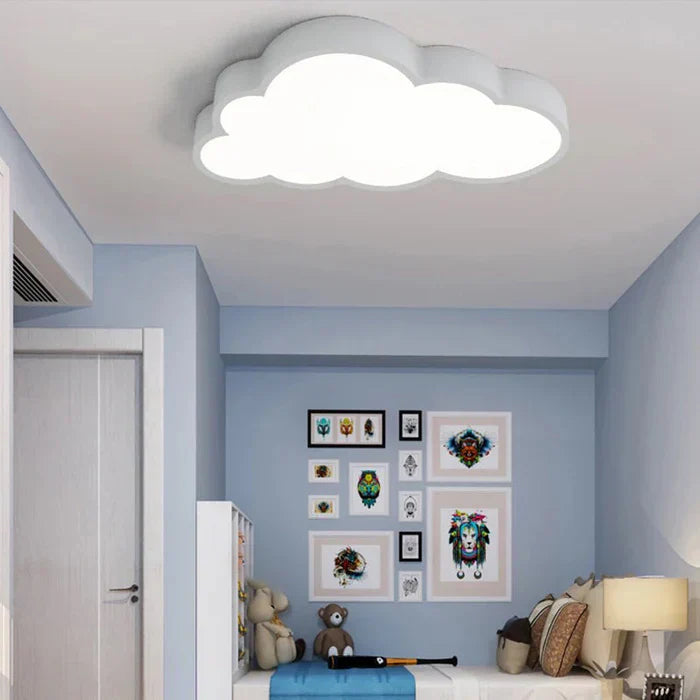 LED children's room ceiling lamp with cloud motif