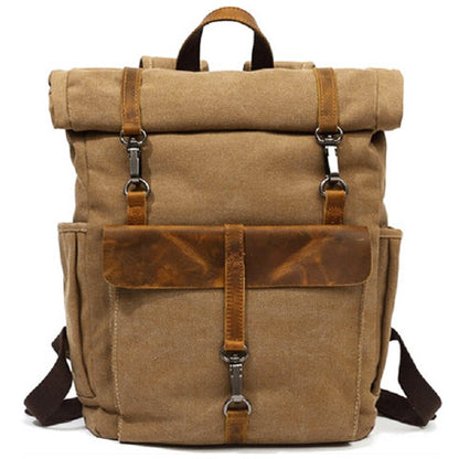 Canvas-Rucksack für Herren mit Rolltop-Verschluss